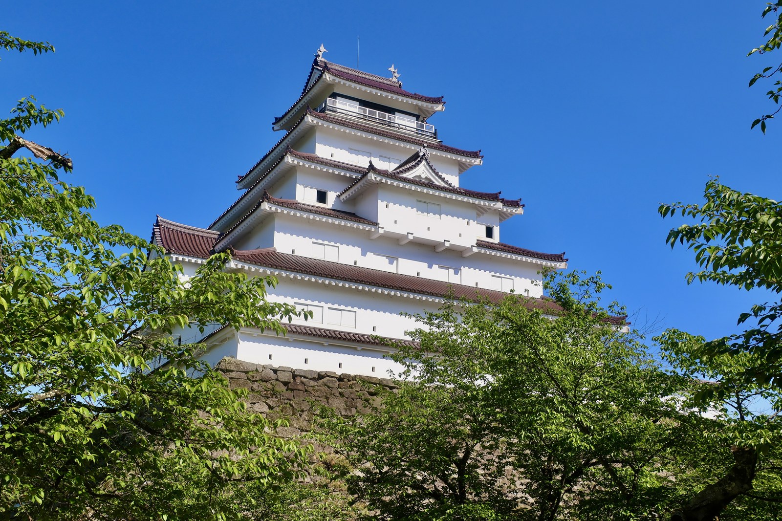初夏の鶴ヶ城天守（会津若松市）