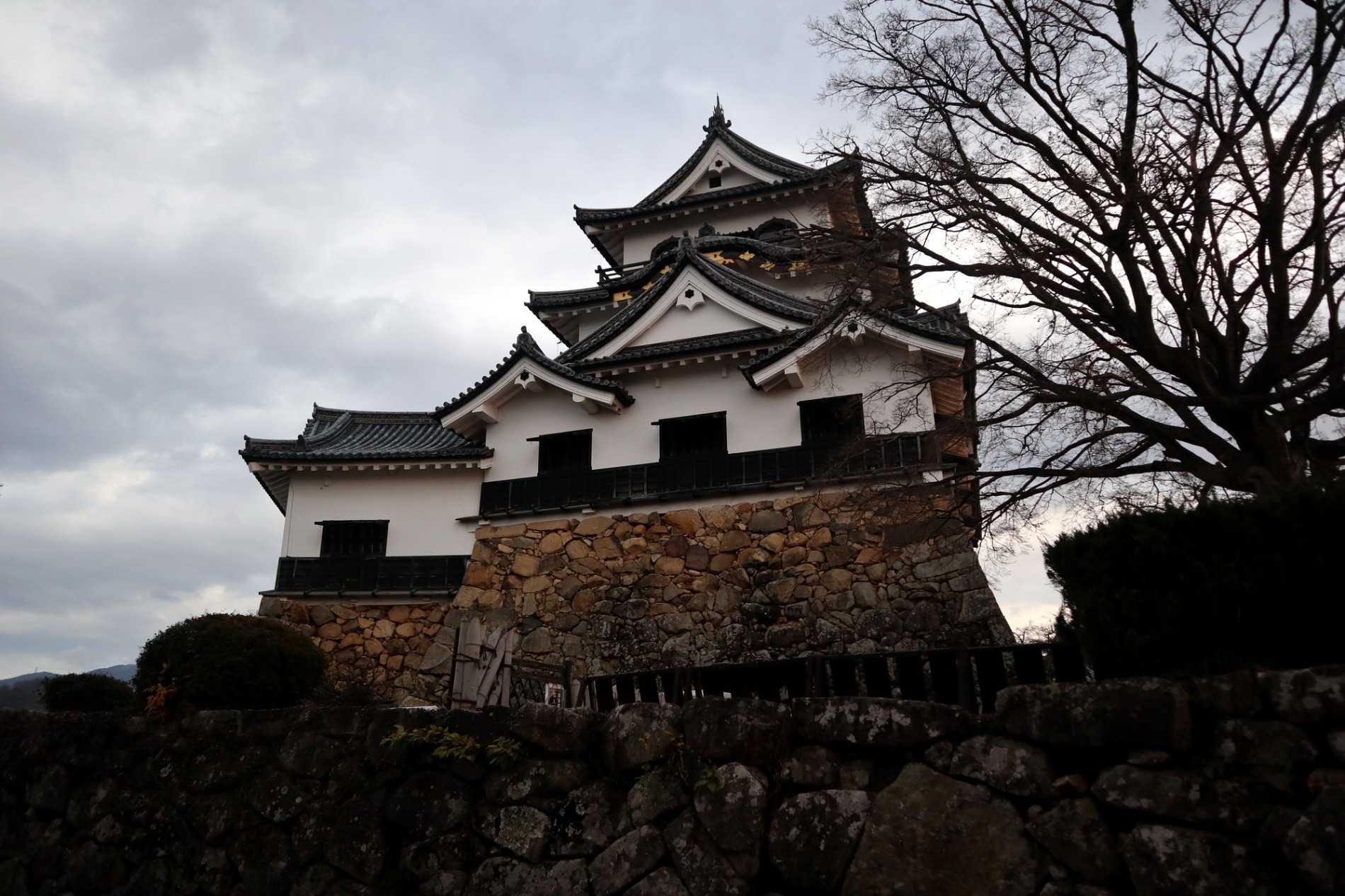 彦根城の天守を正面から見たところ