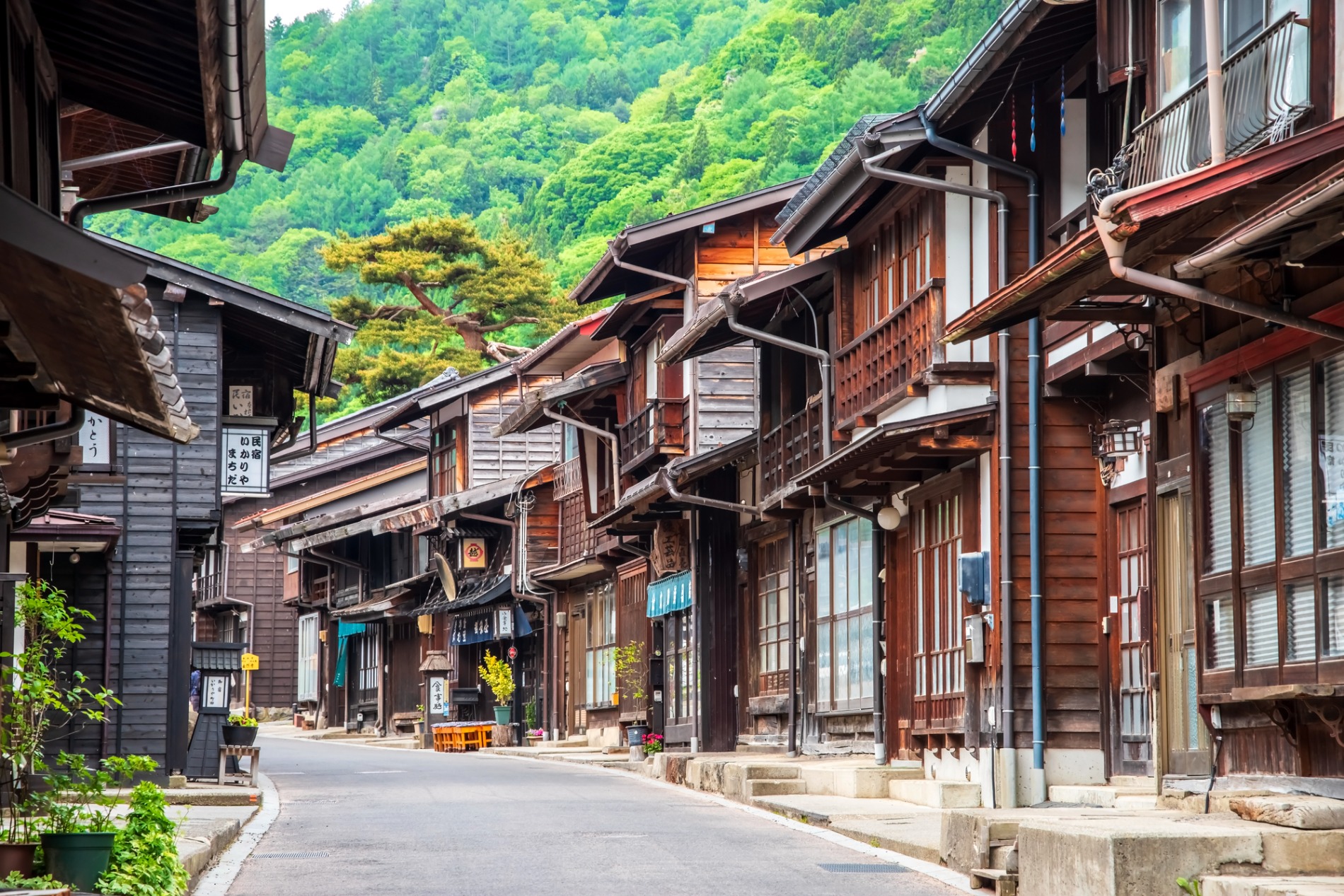 奈良井宿 下町界隈の旧中山道の宿場町