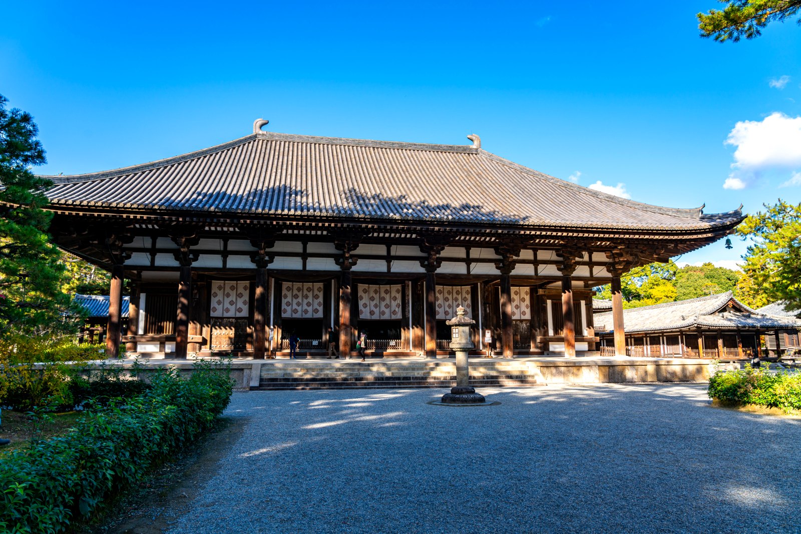 青空の下の唐招提寺 金堂（奈良市五条町）